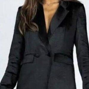 Princess Polly Black Satin Blazer Dress